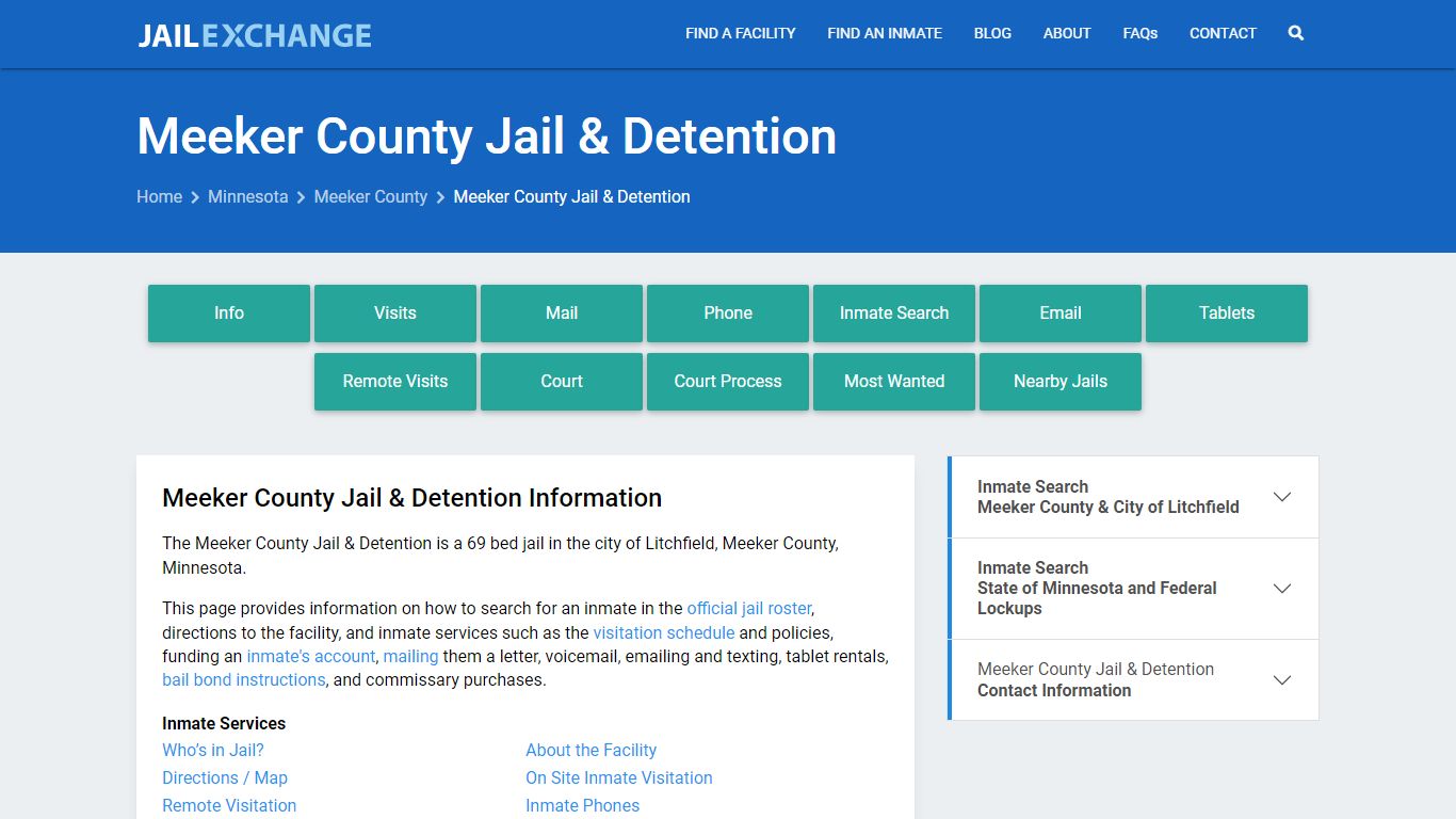 Meeker County Jail & Detention, MN Inmate Search, Information