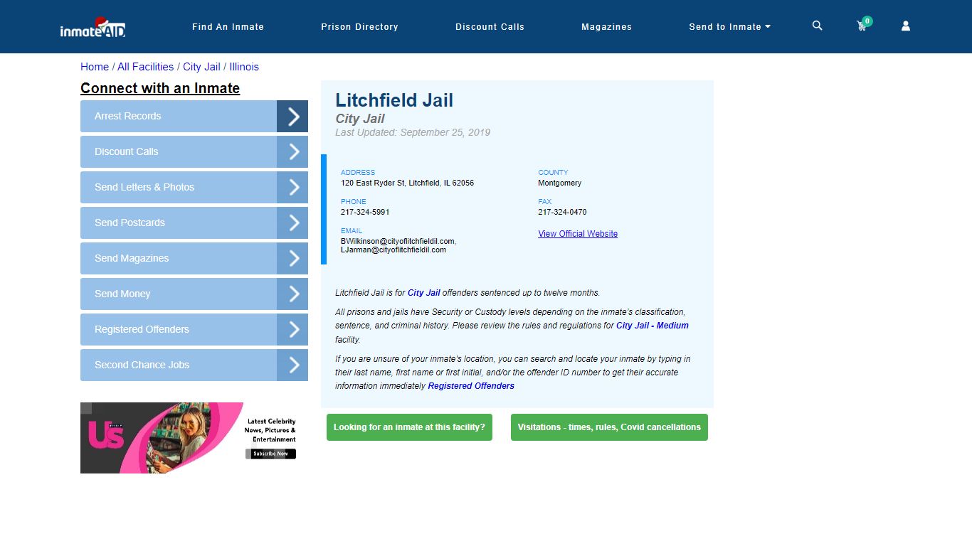 Litchfield Jail | Inmate Locator