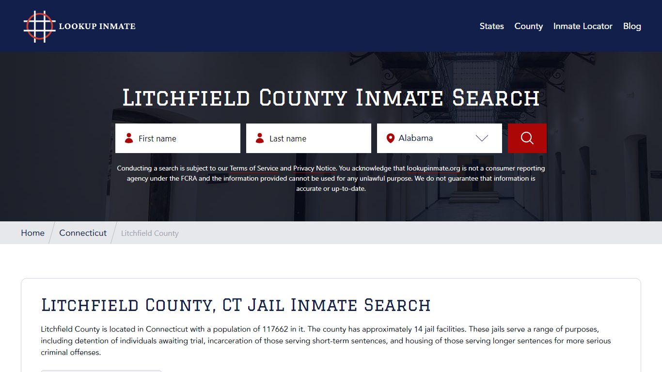 Litchfield County Inmate Search - Lookup Inmate